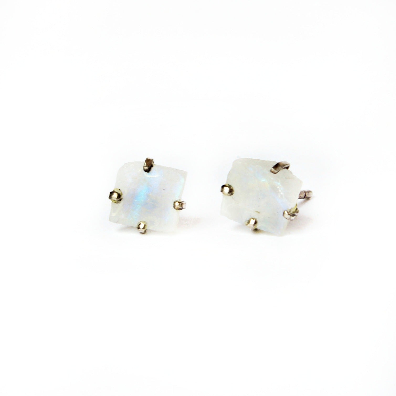 June birthstone moonstone stud earrings