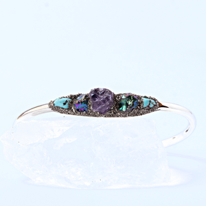 Turquoise and amethyst bracelet