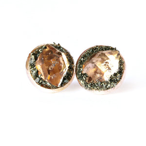 April birthstone herkimer diamond stud earrings