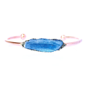 Raw blue kyanite cuff bracelet