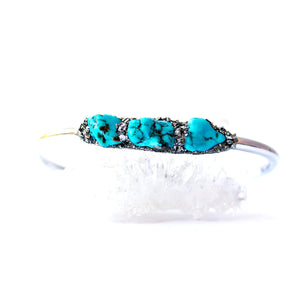 Raw turquoise birthstone bracelet