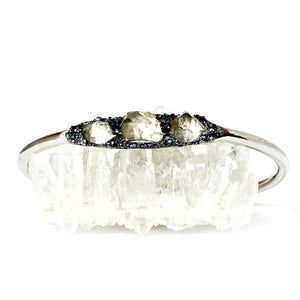 natural herkimer diamond wedding jewelry on rose gold bracelet