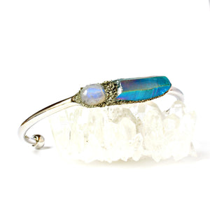 June birthstone moonstone silver bracelet