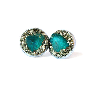 March birthstone aquamarine stud earrings