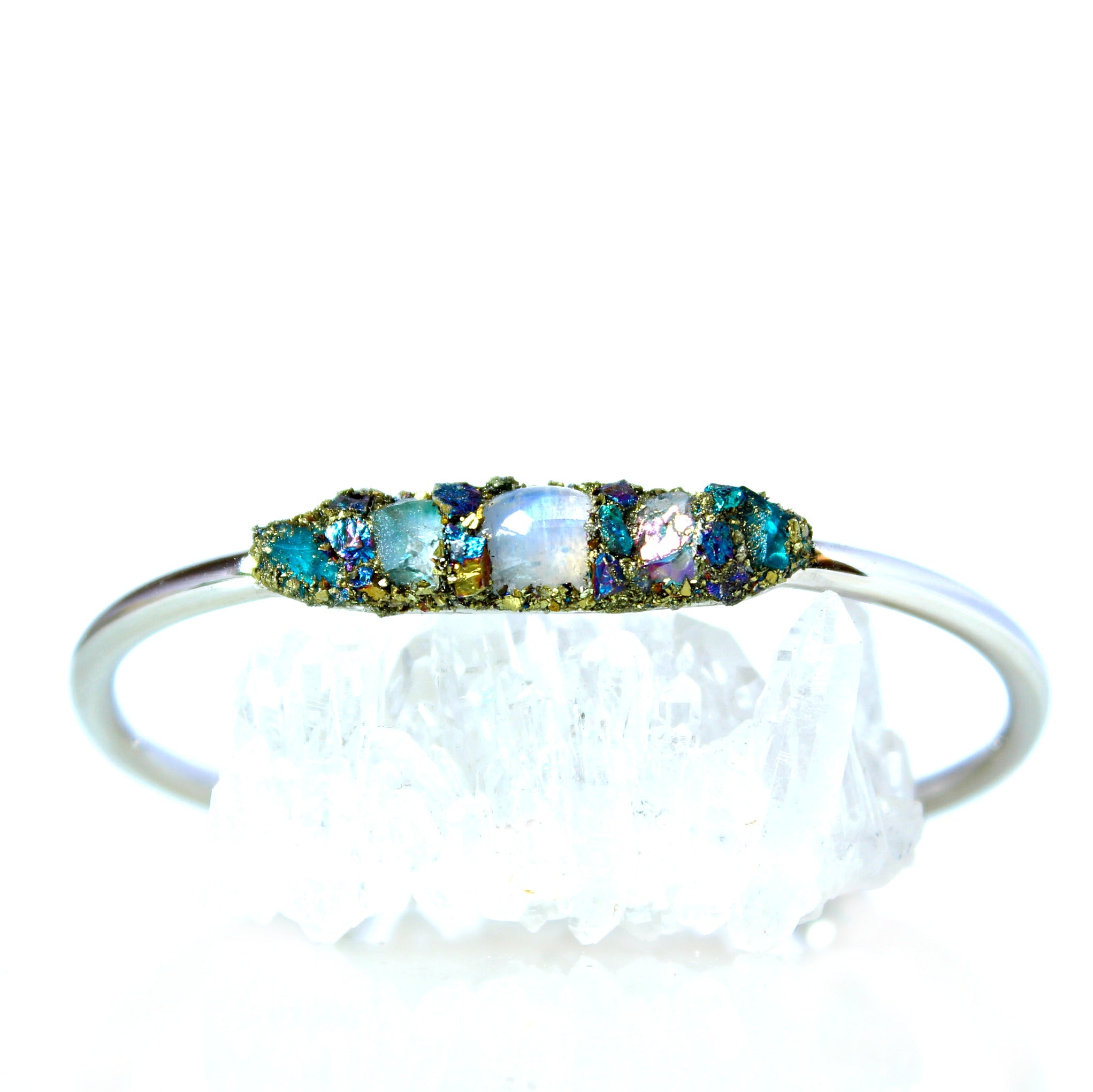 Rrdaily Original Opal Aquamarine Moonlight Crystal Bracelet Blue Pink  Crystal Butterfly Bracelet Amethyst Star Bracelet Luxury Elastic Bracelet