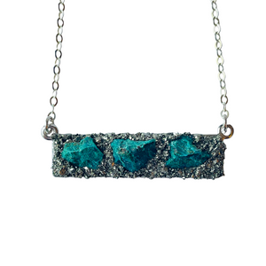 Raw Turquoise Bar Necklace